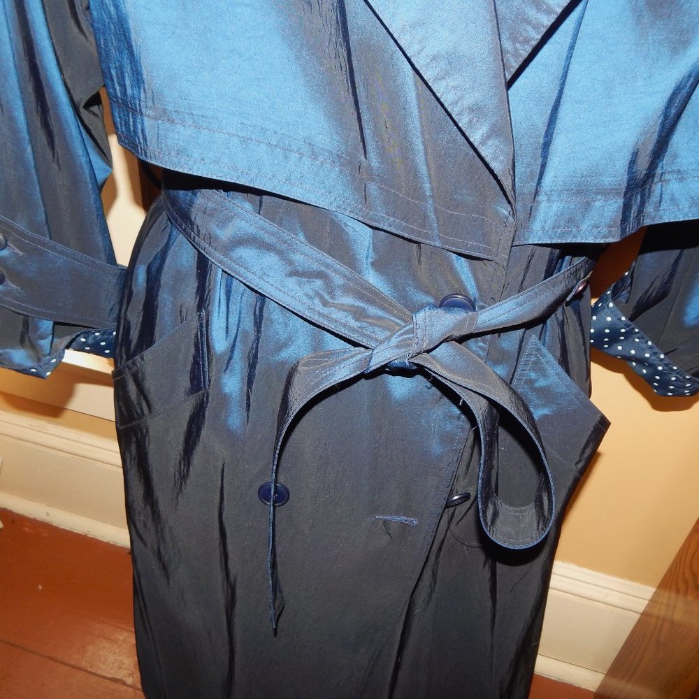Ladies Forecaster of Boston Trench - Rain Coat - Jacket ~11/12 Petite~ Navy Blue - Picture 4 of 11